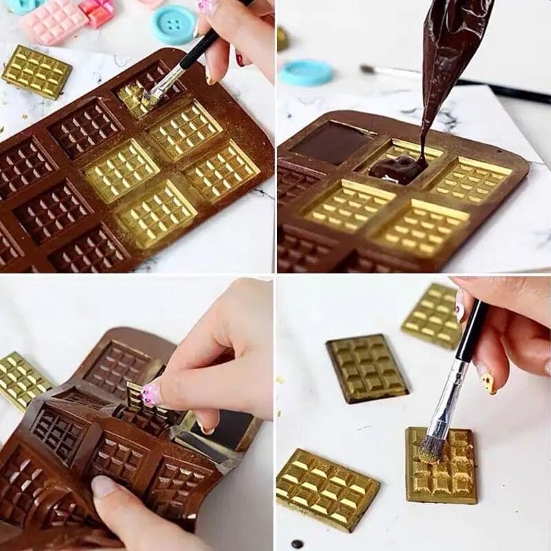 Silicone Chocolate Mini Bar Mold, 12 Even Chocolate Mold, Fondant Patisserie Candy Bar Mold, Non Stick Cake Decoration Mold, Mini Waffle Shape Mold, Flexible Clip-On Bar Trays Suitable for Chocolate, Kitchen Baking Accessories Silicone Chocolate Mini Bar Mold, 12 Even Chocolate Mold, Fondant Patisserie Candy Bar Mold, Non Stick Cake Decoration Mold, Mini Waffle Shape Mold, Flexible Clip-On Bar Trays Suitable for Chocolate, Kitchen Baking Accessories